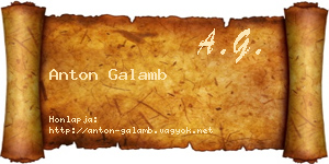 Anton Galamb névjegykártya